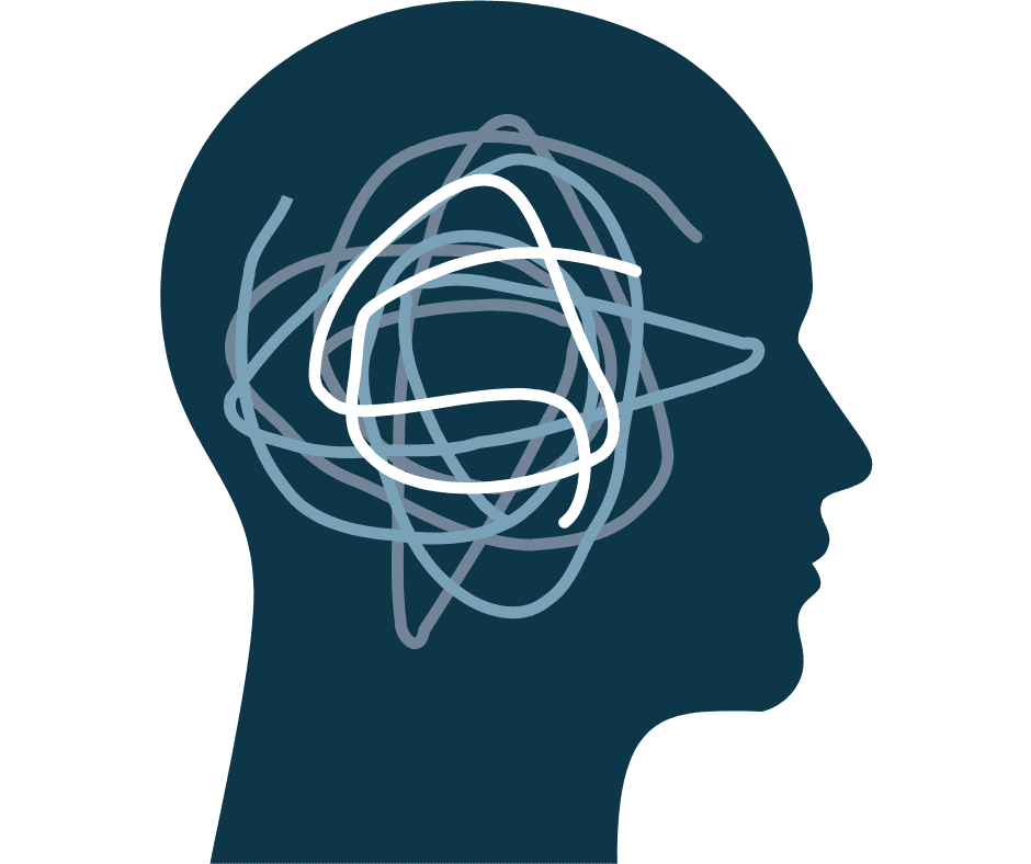 Types of anxiety – abstract illustration of anxious thoughts